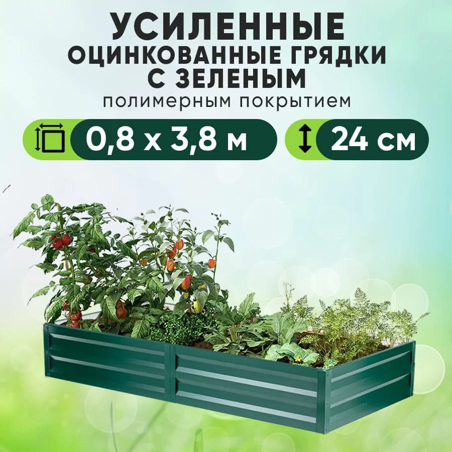 Зеленая усиленная грядка (0,8 х 3,8)